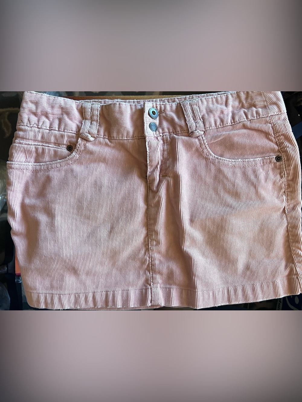 American Eagle Pink Corduroy Mini Skirt Size 4 Y2K Low Rise